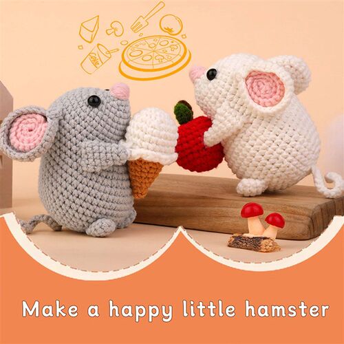 DIY Craft Mice Crochet Kit for Beginners Adults Learn to Cro