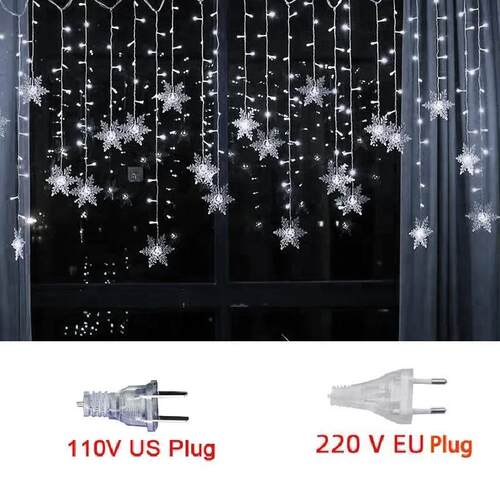4M Christmas Snowflakes LED String Lights Curtain Lights