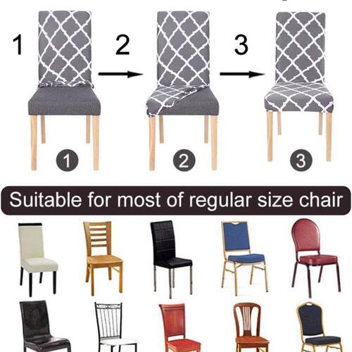 Geometry Dining Chair Cover Christmas Pattern Stretch Remova