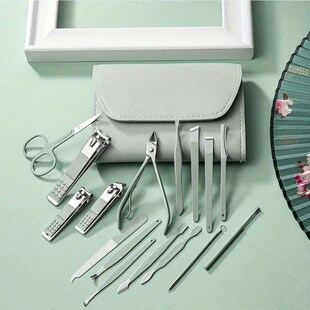 16pcs Professional Nail Clippers and Cuticle Nippers Set wit