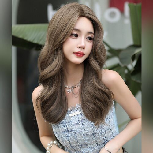 New MidParted Wig Long Curly Wavy Full Head Wig Ladylike Wig