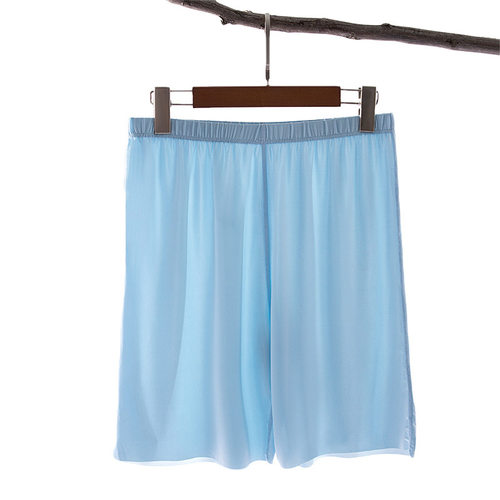 Mens Ice Silk Sleep Bottoms Casual Solid Comfortable Elasti
