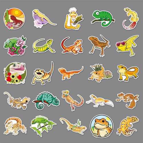 50 lizard animal cartoon suitcase stickers Personality trend