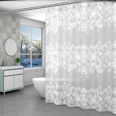 The bathroom shower curtain checkered PEVA Environmental