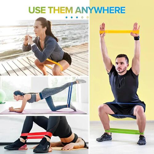 7Pcs Tpe Resistance Bands Fitness Set Rubber Loop Strength T