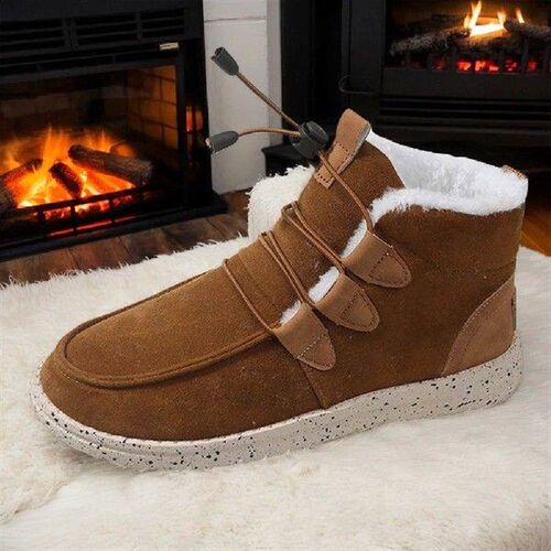 Womens Ankle Boots Fur Lined Ankle Booties Lace Up Winter