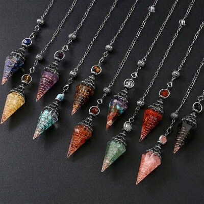 Authentics Lazuli Healings Pendulums, Natural Crystal Tool