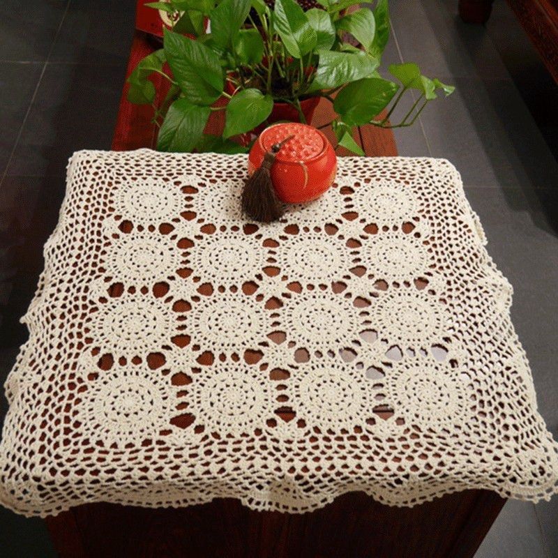 手工棉线编织钩花镂空田园文艺茶几沙发餐桌布家倶家电盖巾垫精品,居家布艺,桌布,淘宝优惠券,粉丝福利购,淘宝优惠卷