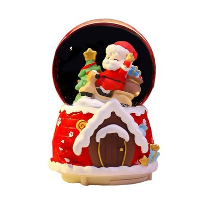 Christmas Gift Santa Claus Rotating Music Box Crystal Ball