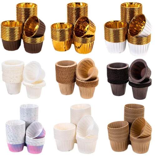 50Pcs Large Cupcake Wrappers Crimping Muffin Cases Cake Line