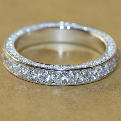 Huitan Simple Women Wedding Party Finger Rings Dazzling Cubi