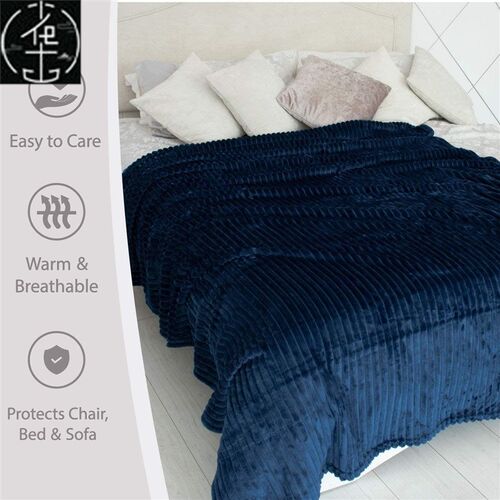 Throw Blanket for Couch Plush Fluffy Warm Cozy法兰绒毯子加厚
