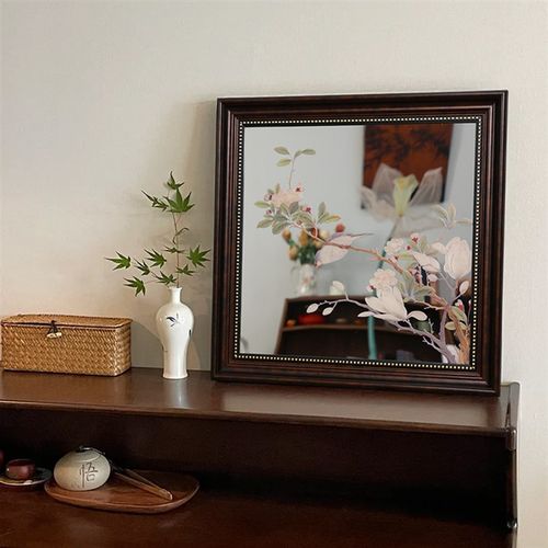 法式中古风喜鹊登枝客厅镜子装饰画书房茶室挂画中式餐厅走廊壁画