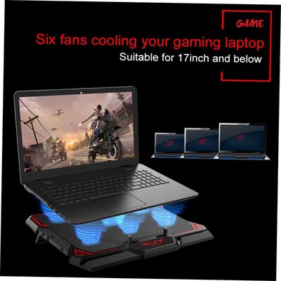 2024 Gaming Laptop Cooler 6Fan Led Usb Notebook Cooling Pad