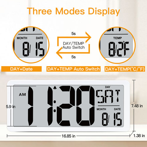 TXL Large Digital Jumbo wall clock modern design home vintag
