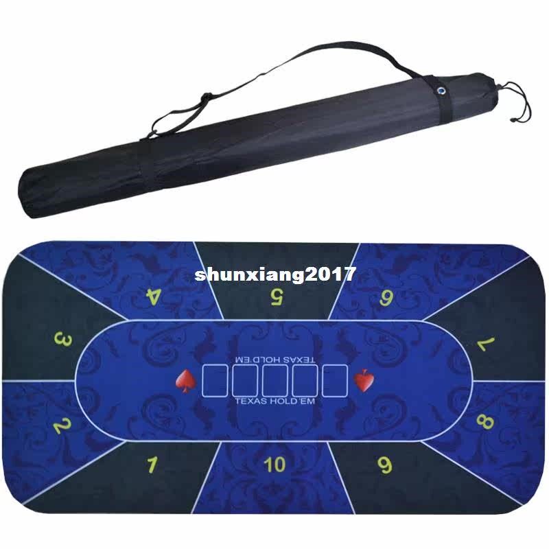 Texas Holdem Poker Mat 1.2*0.6m Blue and Green Flower patte图片