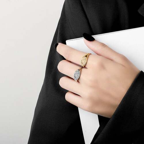 -Retro sun and moon ring minimalist hipster niche MC ring de