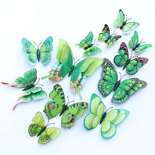 12pcs 3D Double Layer Butterflies Wall ers Living Room Decor