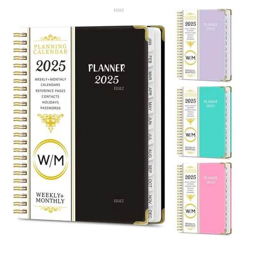 2025 English Notebook A5 Metal Coil Notebook Weekly Plan Sch
