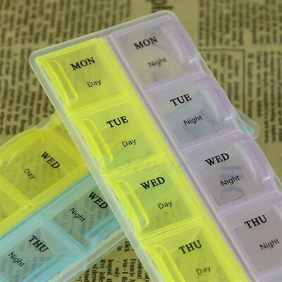 free shipping 7 days weekly tablet pill medicine box holder