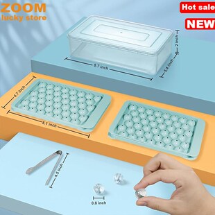 Ice Cube Tray with Lid and Bin,Round Ice Trays for Freezer
