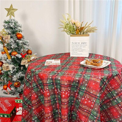 Christmas tablecloth checkered dining table cloth photo clot