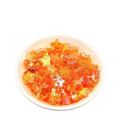 Acrylic beads 11mm five-pointed star straight hole plating A