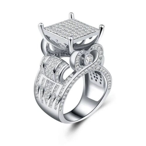 Fashion Deluxe Promise Pave Zircon Ring for Men and Women En