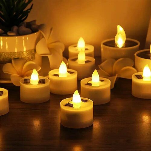 10pcs Solar Tea Light Led Candles Flameless Outdoor Waterpro