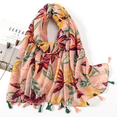 Cotton and linen scarves retro patchwork printed scarves围巾