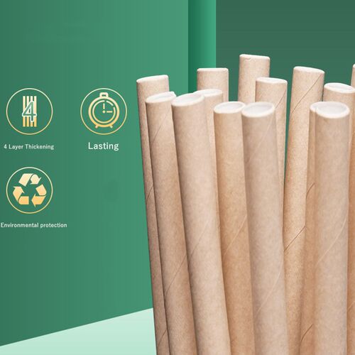 Snminetal 100 pcs Paper Straws Strip Dot Drinking Straw Disp