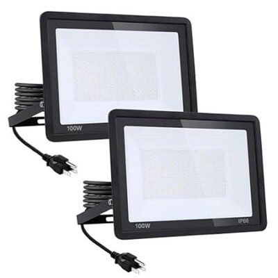 2Pack-100W LED Flood Light Outdoor,11000lm LED Work Light