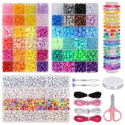 Pony Beads Diy Bracelet Making Kit For Girls Craft Gift Set
