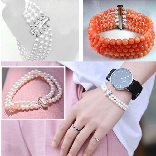 Multi-strand buckle lobster clasp necklace magnetic tube loc