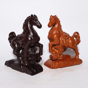 木雕如意马摆件实木木质手工雕刻工艺品办公室桌老板桌摆件开业礼