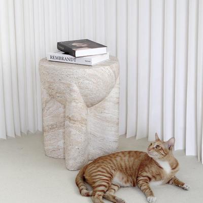 北欧仿洞石边几民宿客厅沙发创意几何茶几阳台休闲角几卧室床头柜