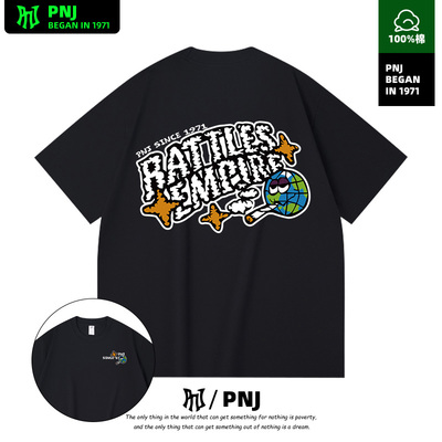 美式高街卡通印花夏季短袖宽松慵懒设计感小众潮牌上衣情侣装