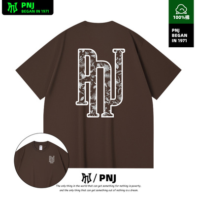 潮牌男女情侣慵懒风宽松纯棉短袖t恤潮牌简约印花套头T恤上衣