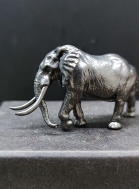 黄铜实心做旧迷你猛犸象猛兽大象摆件工艺品鱼缸造景桌面摆件招财