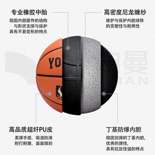 比赛专用篮球成人训练户外野球标准七号耐磨软皮男生日礼物礼盒装