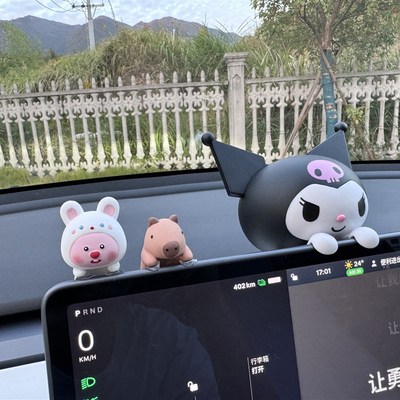 loopy小海狸汽车屏幕摆件车载香薰可爱中控台显示屏装饰车内用品