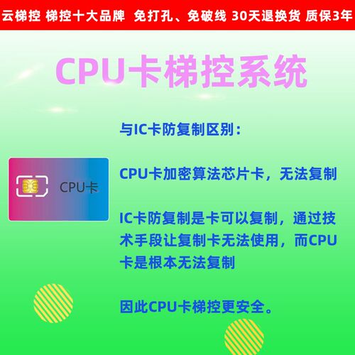 云梯控CPU卡二维码离线直达电梯专用防复制控制系统门禁可IC刷卡