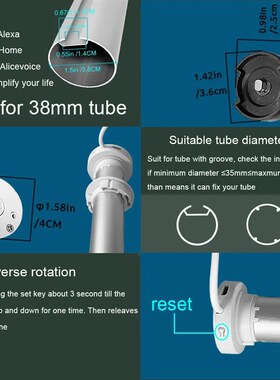 WiFi Mini Motorize Roller Blind Motor 25mm Tuya Smartlife Ap