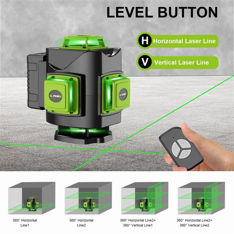 Lfne 4D 16 Lnes Professonal Laser Level wth 39.37 nch (1M)Tr图片