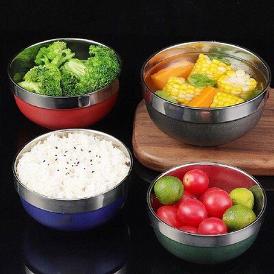 10Pcs Stainless Steel Bowl Noodles Container Kitchen