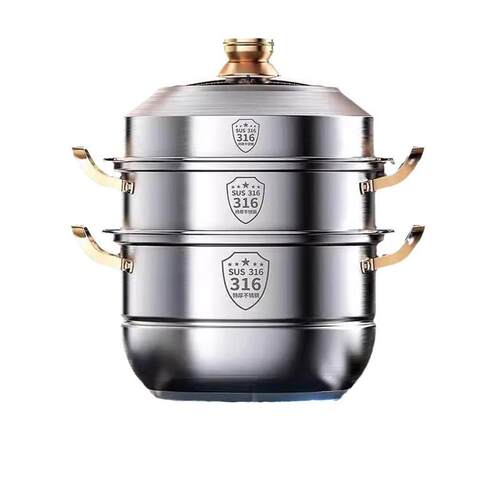 Steamer 316 stainless steel household food grade 304 thicken