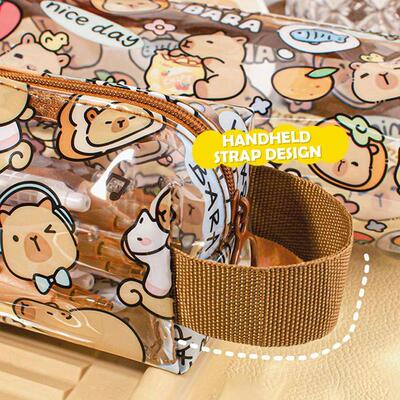 Cartoon Capybara Pencil Cases Cute Pen Bags Kawaii Zipper Pe