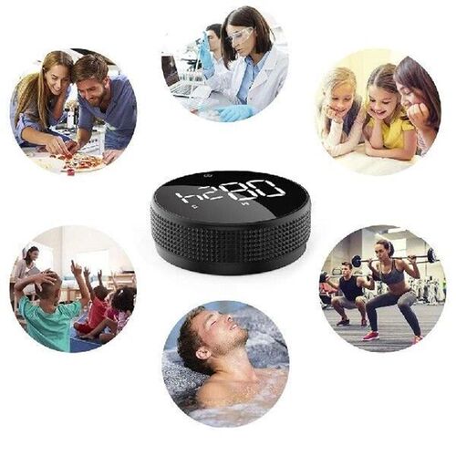 Kitchen Timer Adjustable Angle LED Magnetic Timer Rotating