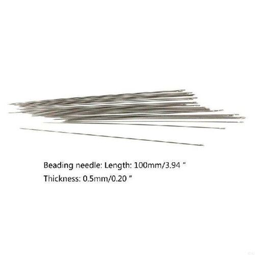 25 Pcs Long Straight Beading Needles for Creative Seed