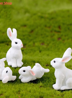 Cute Resin Bunny Ornament Home Miniature Landscape Decoratio